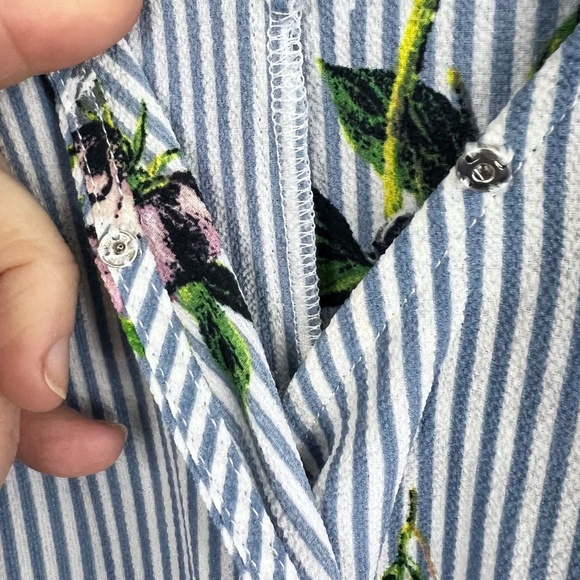 SOLD! •Like New |•XHILARATION•| Pretty Floral Striped Slit Maxi Romper Dress - Picture 5 of 14